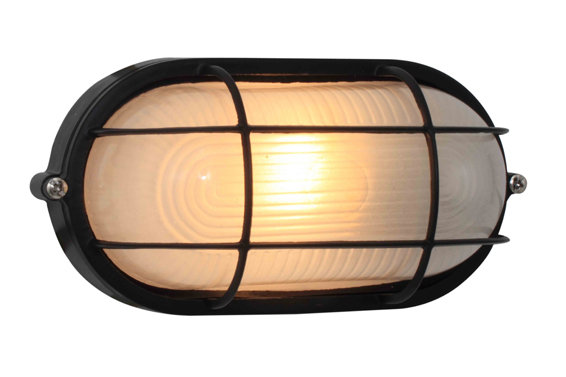 Die Cast Aluminium Small Oval Grid Bulkhead - White or Black