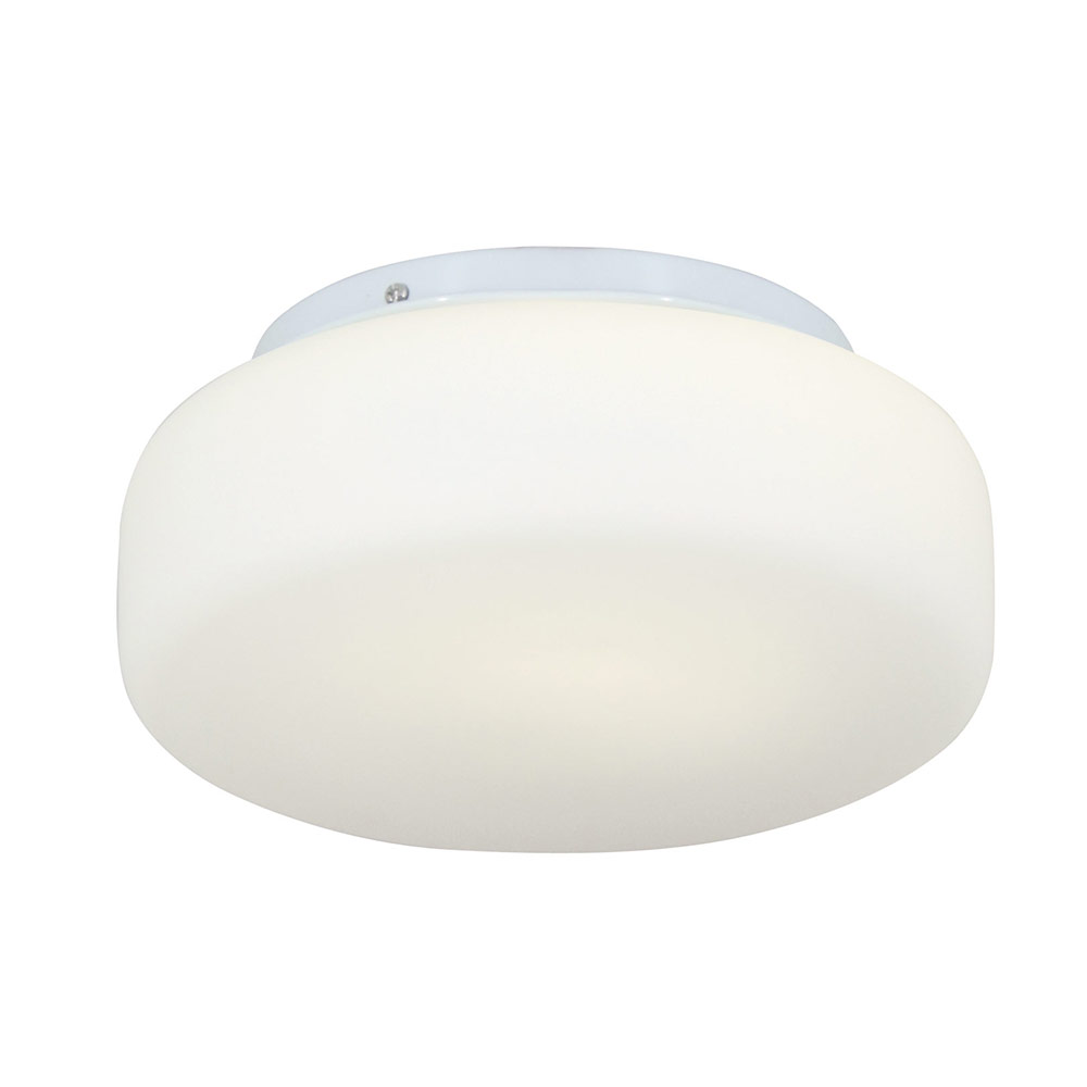 Round Glass Ceiling Light - White, Opal Glass