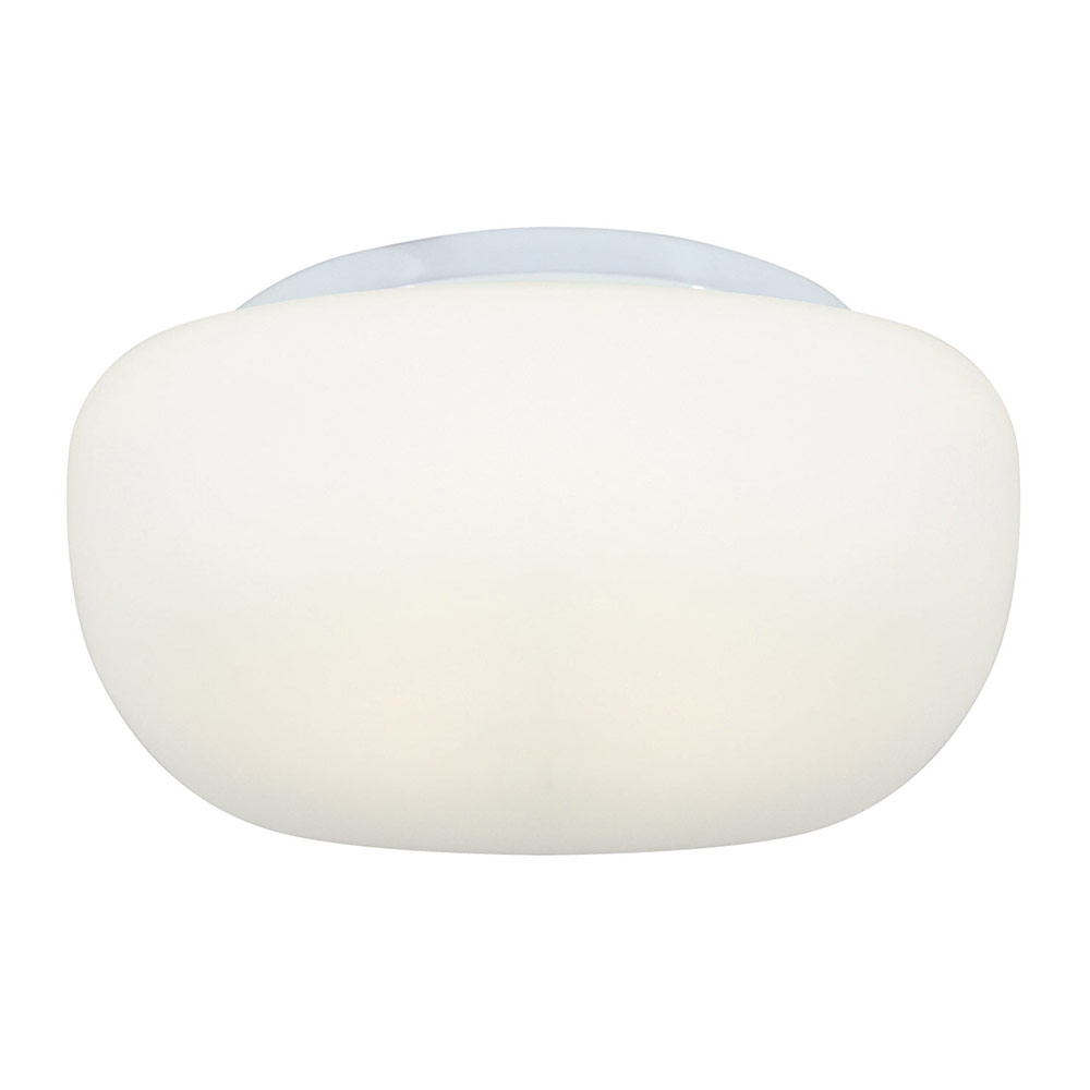Square Glass Ceiling Light - White, Opal Glass