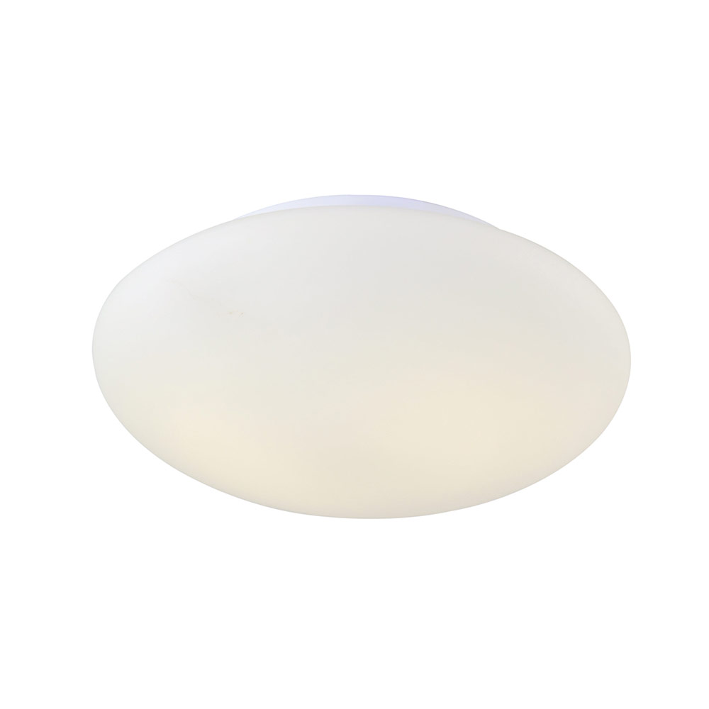 Glass Ceiling Light - Steel, Opal Glass