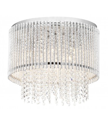 Metal and Aluminium Body with Crystal Droplet Ceiling Fitting
