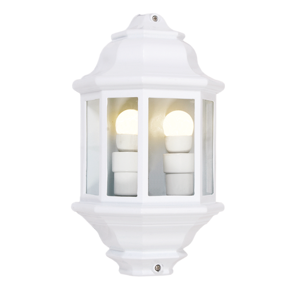 Die Cast Aluminium 5 Panel Half Lantern - Black with Glass