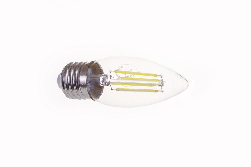 Candle LED clear glass filament lamp C35
