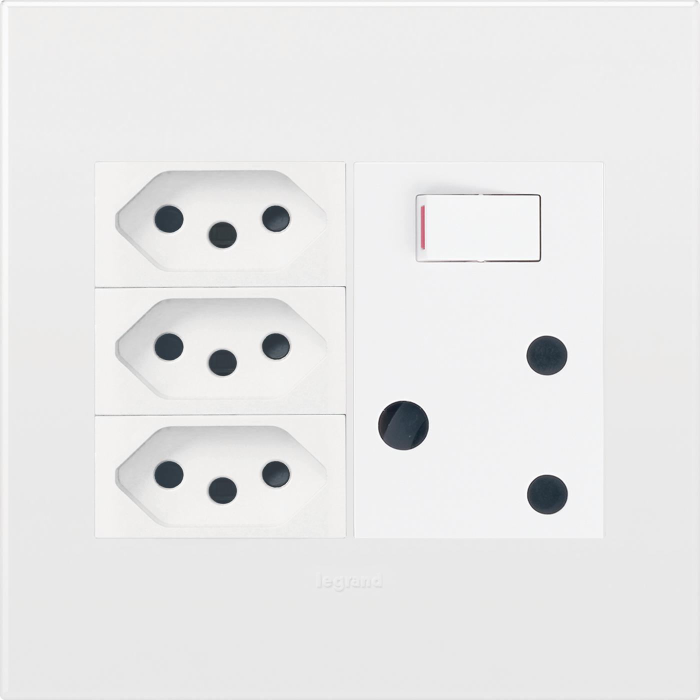Legrand Arteor 3 X New SA Euro  1 X 16A Socket 4 X 4 White