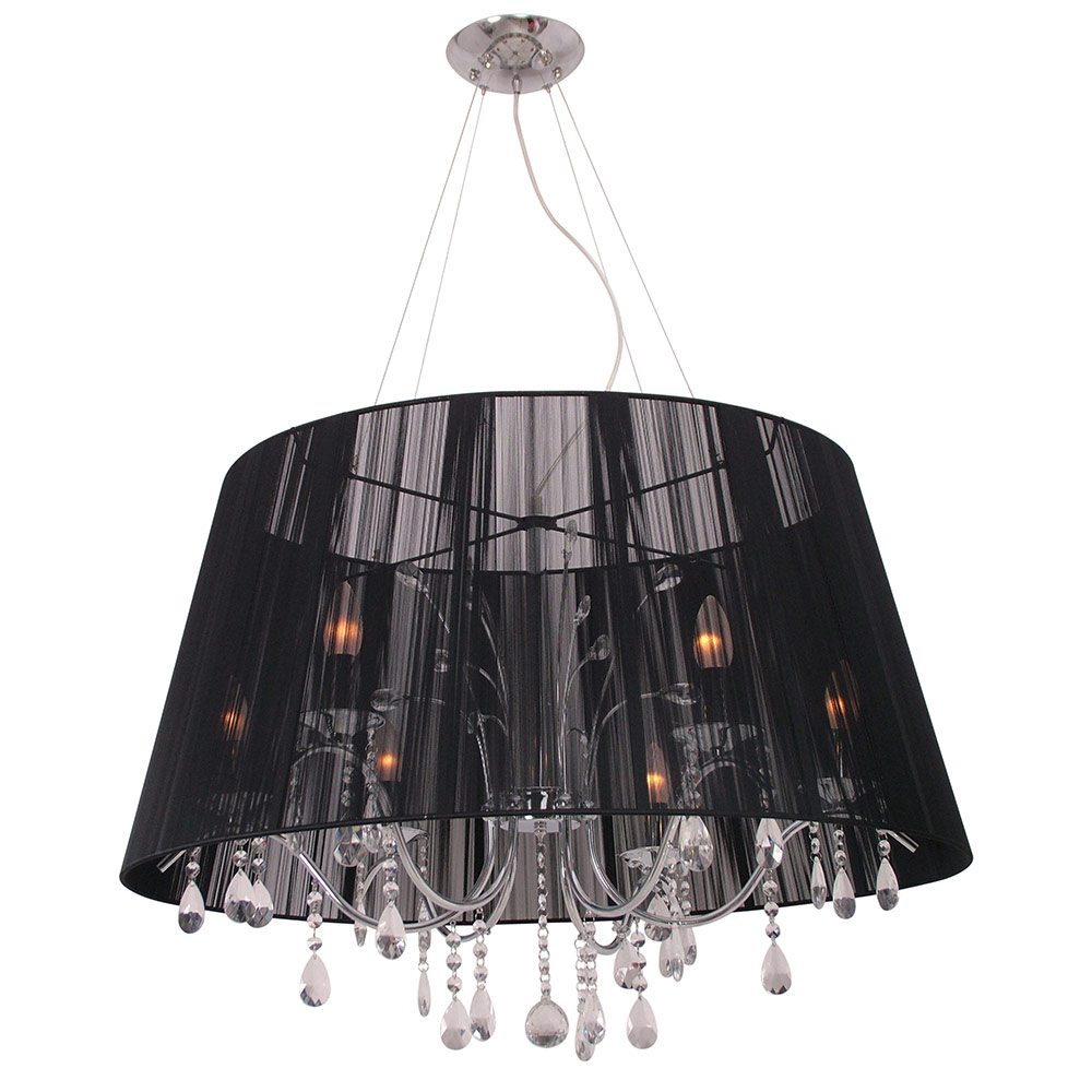 String Chandelier Steel and Crystals