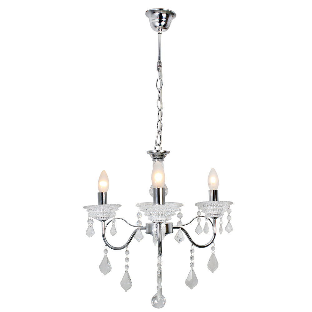 Chandelier Steel and Crystals
