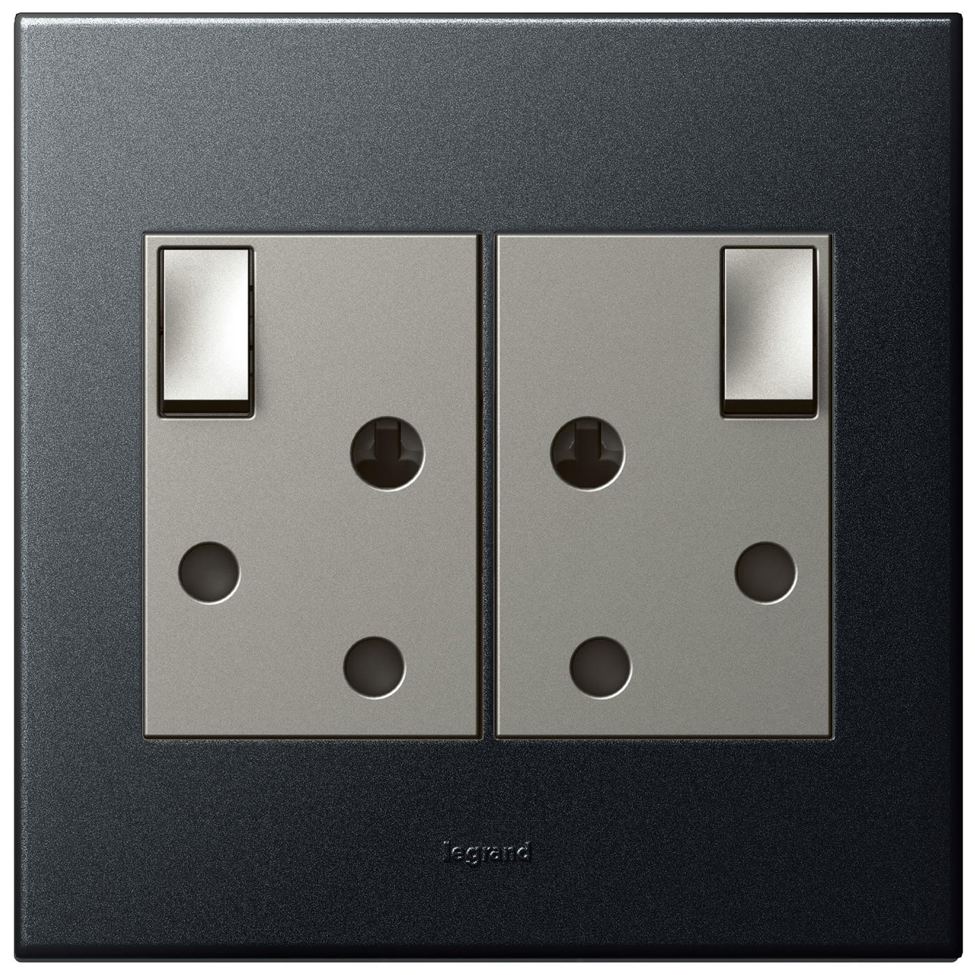 Legrand Arteor Double Socket 4 X 4 Graphite Pre-wired