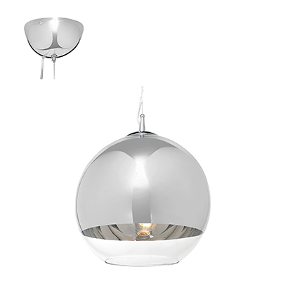 Metal Body with Reflective / Clear Glass Shade Pendant