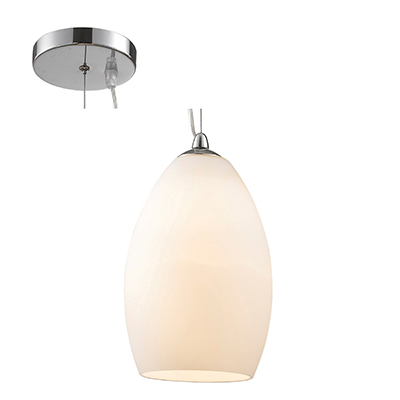 Metal Pendant with Glass Shade
