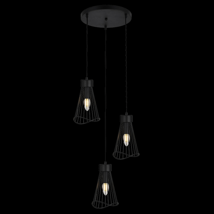 Metal Wire, Mesh Pendant Cluster