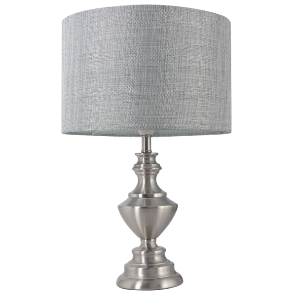 Satin Chrome Table Lamp with Fabric Shade